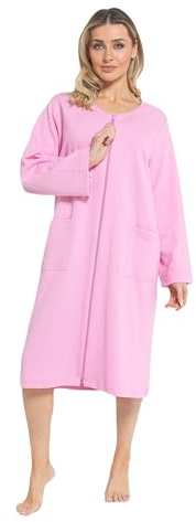 INSIGNIA Ladies Zip Front Waffle Cotton Dressing Gown