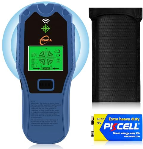 2025 Leitungssucher Ortungsgerät Leitungssuchgerät Stromleitungsfinder metallsuchgerät Kabelfinder Stud Finder 6 in 1 (Blau)