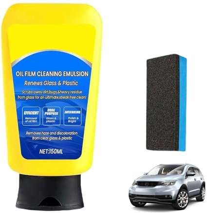 Sopami Émulsion de film d'huile nettoyant pour vitres, émulsion de nettoyage de film d'huile Sopami avec éponge, spray de revêtement de voiture, émulsion de film d'huile de Sopami, nettoyant pour
