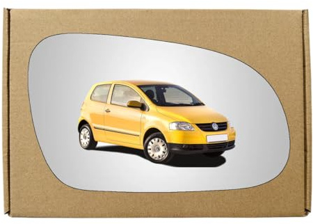 GAPlus Wing Mirror Glass Right Compatible with Volkswagen VW Fox 2003-2011 STICK-ON Driver Off Side Convex