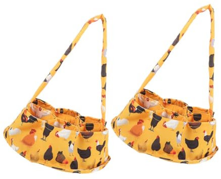 CONGARTENO 2 Cestas Para Huevos De Encimera Con Forma De Gallina Cesta Para Transportar Huevos Cesta De Cartón Para Recoger Huevos De Gallina Bolsa Para Huevos De Ganso Cesta Para Huevos