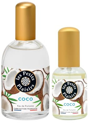 Lote Eau de Toilette Coco, 110ml y 30ml, perfume unisex solar, gourmand y almizclado, cofre regalo, Fabricado en Francia