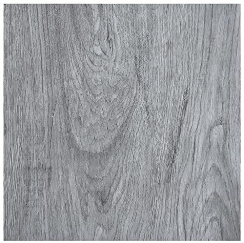 Snsowed Laminat Dielen Selbstklebend, Fliesenfolie, Laminatboden, Küchenrückwand Folie, Bodenbelag Selbstklebend, Wandverkleidung, Deckenpaneele, 5,11 m² PVC Hellgrau
