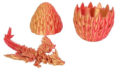 3D Printed Articulated Dragon Egg | Winged Dragon Inside & 15cm Display (Rainbow) Fidget-Safe Joints & Desk Art - Easter Hunts to Office Decor