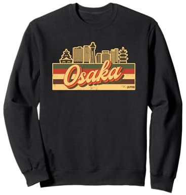 Osaka Skyline & Japan Retro Stripes - Orgullo japonés Sudadera