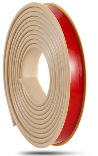 5m U-Shape Flexible Edge Banding Self Adhesive Molding Trim, TPE Furniture Edging Tape Sealing Strip for DIY Cabinet Wardrobe Table Worktop Wood Board(Khaki,16mm)