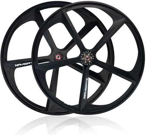 700C Fixed Gear Fahrrad-Laufradsatz 5 Speichen Magnesiumlegierung Bahnrad-Laufrad V-Bremse Fahrrad Vorder- Und Hinterrad 100/120mm Naben Für Single Speed