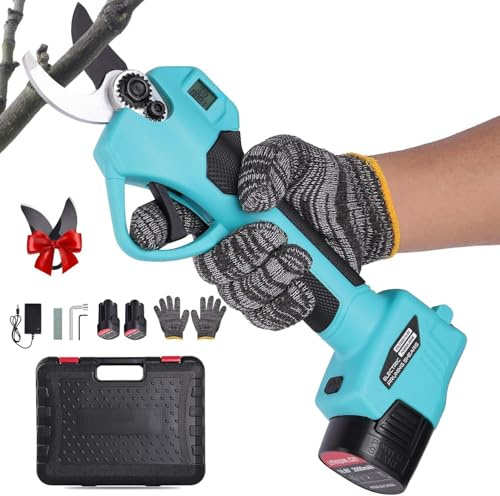 Forbici Potatura Elettriche - 35mm Cesoie Potatura Elettriche Professionali Con 2 16.8VV/2000 mAh Batteria - Forbici a batteria da potatura per potatura per Giardinaggio Albero da Frutta