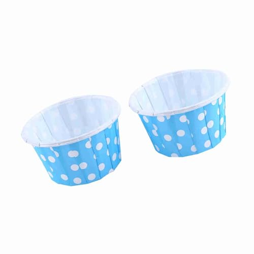 Tnfeeon Lot de 100 Doublures de Cupcakes Standard Antiadhésives pour Moules à Pâtisserie, 8 Couleurs, Papier sulfurisé, Passe au Four à -ondes, pour Muffins Gâteaux Fêtes, Mariages (pois bleus)