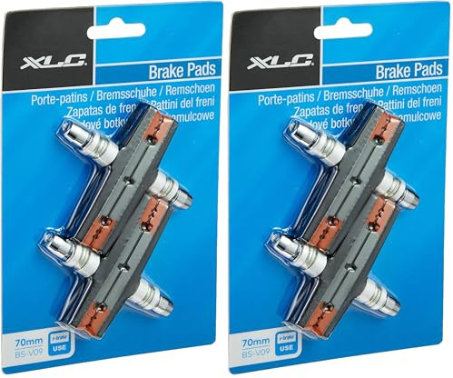 XLC BSV09 Unisex – Erwachsene Bremsschuhe V-Brake BS-V09 4er Set 70 mm, Orange, Grau, Schwarz, One Size