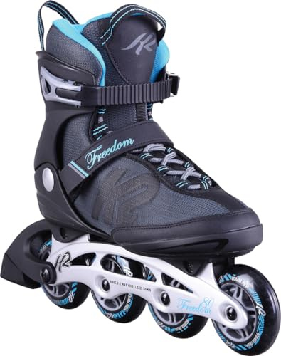 K2 Inline Skates Freedom W Für Damen Mit K2 Softboot, Black - Light Blue, 30D0251
