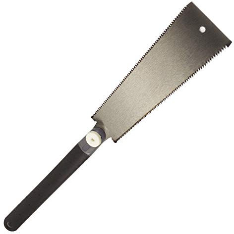 DUEBEL Japanese Fine Cut Saw, Ryoba Saw Double Edge Pull Saw Interchangeable Flush Cut Saw Flexible Blade Handsaw for Woodworking (Japanese Ryoba Saw 25.4cm)