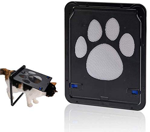 Katzenklappen Hua Katzenklappen- / Haustiertür Mit 2-Wege-Verriegelung, Anti-UV-ABS- Und Nylon-Winddichte Flap-Tür Für Fenster-Bildschirmtür, 2 Größen (Size : Large)