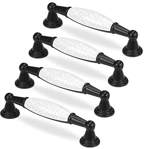 Mavö Vintage Griffe für Küchenmöbel - Schrankgriffe 96mm Schwarz 4 Stück Vada.1