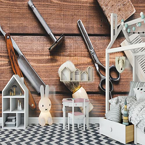 Fondo Mural Vintage & Tijeras Tamaño:W200CMxH175CM Sala De Estar Dormitorio Papel Tapiz Creativo Revestimiento De Paredes Arte Papel Tapiz