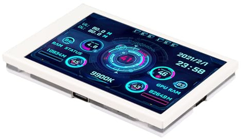 VBESTLIFE Computer-Temperaturmonitor, 3,5-Zoll-IPS-USB-C-PC-Temperaturanzeige, CPU-Datenmonitor, PC-Sensor-Panel-Anzeige, für DIY-Computer (Weiss)
