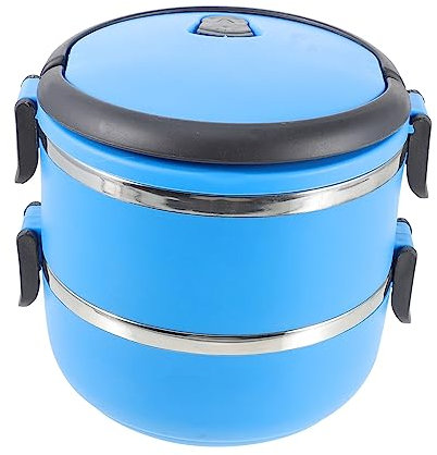 Ipetboom Reisenapf Hund 1400ml Bento-Box Aus Doppelter Edelstahl Reise Hundenäpfe Erhöhte für Hunde Katzen, Auslaufsicher Wassernäpfe Hunde Schlampige Trinker Futternapf Hundenapf mit Deckel, Blau