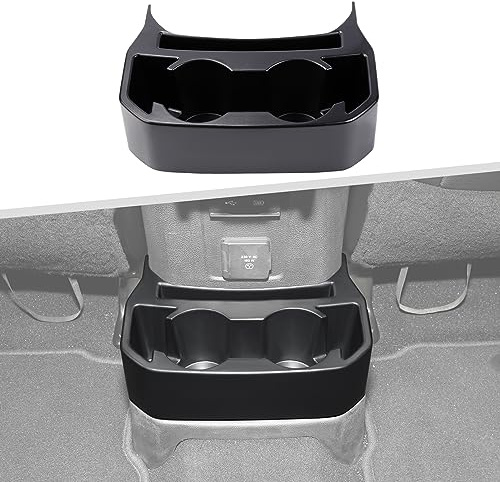 Jimen for JL Rear Cup Holder, Dual Extra Cup Holder Organizer Tray Drink Holder for Back Seat Compatible with Jeep Wrangler JL JLU & Gladiator JT 2018-2025