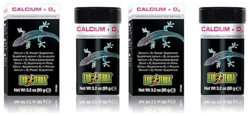 Exoterra Hygiène pour Reptile Calcium+ D3 Poudre 90 g (Lot de 2)