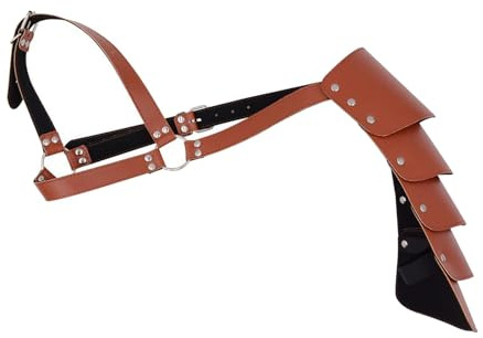 Amagogo Gothic Steampunk Schulter Rüstungen Shrug Belt Verstellbarer Gurt Schulterabdeckung Umhang Mittelalter Schulter Schulterschutz für Männer Cosplay, Braun