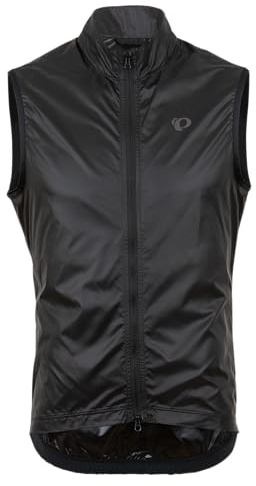 PEARL IZUMI Men's Attack Barrier Vest, Ultralight Fabric & Form Fitting Cycling Vest With Water Repellent Treatment & Reflective Elements For Safety, Black, Medium