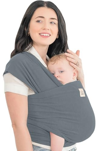 KeaBabies Babytrage Ab Geburt - Atmungsaktive Babytragetücher, Babytrage Neugeborene Ab Geburt, Babytuch Tragetuch Baby Neugeborene, Kleinkind Handfreie Baby Carrier (Midnight Gray)