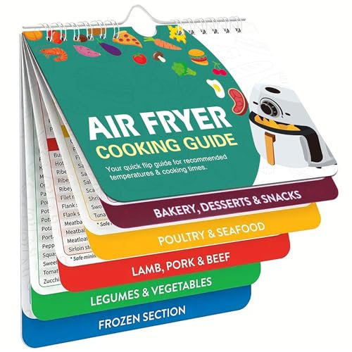 Air Fryer Recipe Book, Air Fryer Cookbook Air Fryer Cheat Sheet Magnets Cooking Guide Booklet, Air Fryer Accessories Times Chart (Air Fryer)