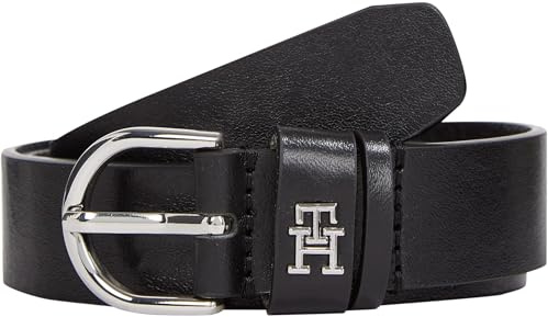 Tommy Hilfiger Damen Gürtel Essential Effortless 2,5 cm Ledergürtel, Schwarz (Black), 70 cm