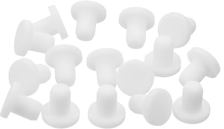 sourcing map 32 Pieces White Rubber Stopper, 4.3mm Plug Holes for 4mm/0.16 Hole