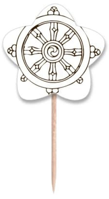 Culture Rudder - Palillos redondos para palillos de dientes, con etiqueta de estrella, palillos para cupcakes