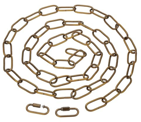 PATIKIL 6ft Lighting Hanging Chain, Metal Looping Chain with Quick Link Screw Lock Connectors for Hanging Plant Pendant Chandelier Light Fixture, Gold Bronze