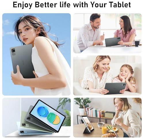 Blackview Tab60 WiFi Tablette Android 15, Tablette Taclite avec 12Go+128Go(2To TF), Octa Core,WiFi 6, Tablette 10 Pouces 5100mAh 8MP+5MP Widevine L1 avec GMS, BT5.2 (Gray)