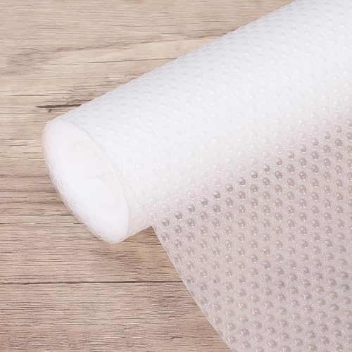 sourcing map Regaleinlage, 60 cm x 3 m, EVA, rutschfeste Schubladenmatten, wasserdicht, rund, Netzstruktur, für Küchenschränke, Schränke, Kühlschränke, Regale, transparent