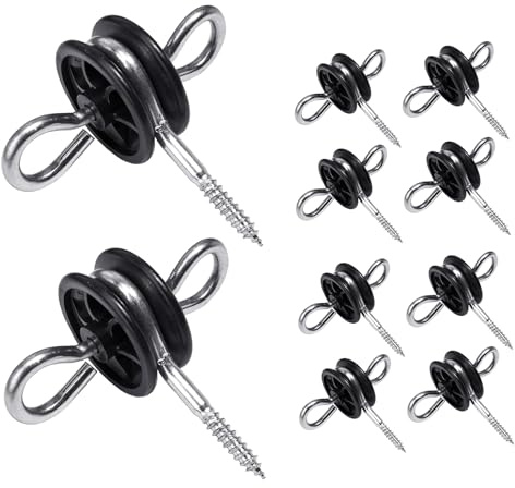 FENSMILE 10 Stück Torgriffisolator, Doppelring Weidezaun Ringisolatoren | Doppelhaken · Weidezaun Isolatoren für Holzpfähle · Für Seil & Draht · Ideal für Weidezaun & Elektrozaun