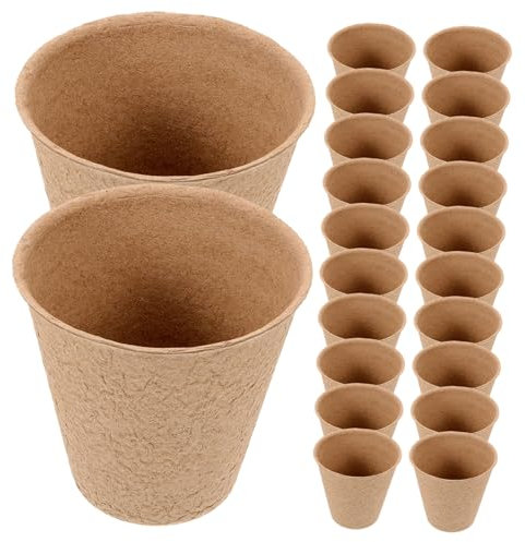 Abaodam 110piezas Bandeja De Plántulas Biodegradable De Reciclado Macetas De Turba para Plántulas De Macetas Compostables para Semillero y Trasplante
