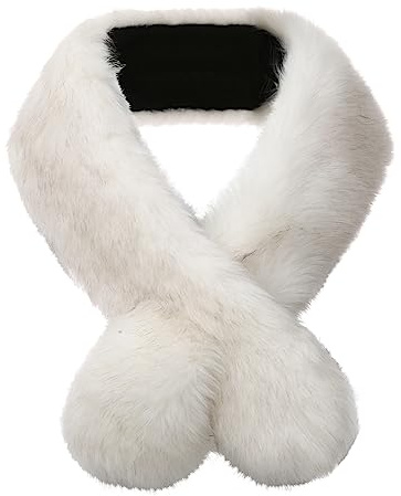 soul young Krage fuskpäls kvinnor vinter dam halsduk stoles sjal, 160 cm, vit, 160