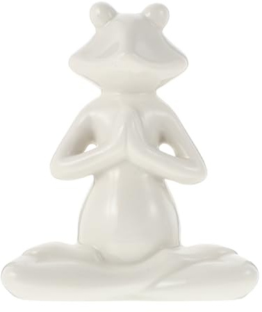ibasenice Keramik Yoga Frosch Dekofigur Kreative Bürodekoration Langlebig Feine Verarbeitung Indoor Ornament für Haus und Büro Geschenkidee