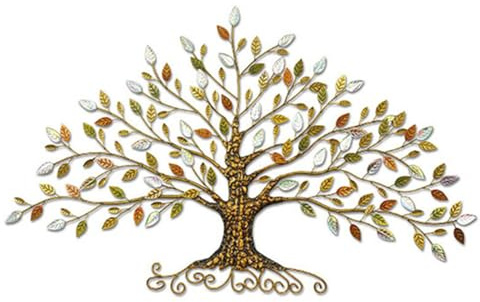 Peakjune Baum des Lebens Wanddeko Silhouette Kunst,Metall Baum des Lebens Wanddeko,Nicht Leicht Zu Rosten,Einfach Zu HäNgen,FüR Wohnzimmer Schlafzimmer Und GäRten
