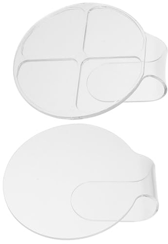 FOYTOKI Plateau de Mélange de Maquillage en Acrylique Palette Ronde à 4 Compartiments 2pcs Mélange de Fond de Teint et Vernis à Ongles Surface Lisse, Pratique à Tenir