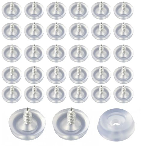 Lahkvor 40pz Piedini in Gomma per Tagliere, 1,6x1,5cm antiscivolo Piedini Gomma Paracolpi con Viti Gambe per Tagliere Rotonde Cuscinetto per Mobili Elettronica Elettrodomestici Cucina (Trasparente)