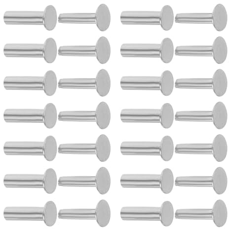 Veemoon Fixation Robuste 50 Paires de Rivets en Acier Inoxydable Structure de Verrouillage Sécurisée, Compatibles DIY pour Manches de Couteaux pour Poignées Composites Cuisine