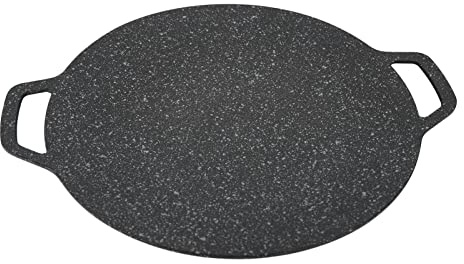 HUSHUI Padella per Barbecue Coreana, Piastra Rotonda Antiaderente Ad Alta conduttività Termica per Cucinare All'interno e All'aperto (38 cm)