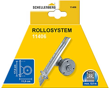 Schellenberg Enrollador de Entrada Maxi, Distancia Entre Agujeros 170 mm, galvanizado, para Montaje Empotrado, Acero