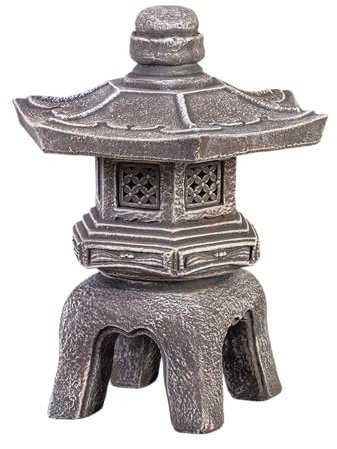 gartendekoparadies.de Oki-Gata-Yukimi Japanese stone lantern, H. 38 cm, 11 kg, multi-colored, frost-proof made of cast stone for outdoor use