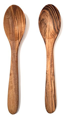 ETIKCHIC Löffel aus Olivenholz, nicht lackiert, 17 cm, 2 Stück
