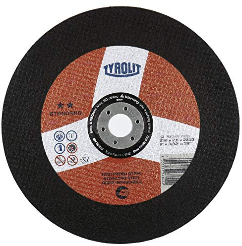 TYROLIT Lot de 25 disques à tronçonner ultra-fins pour acier inoxydable 125 x 1,0 x 22,23 mm
