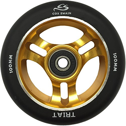 Cox Swain 2 STK. High End 100mm Stunt Scooter Rollen Alu Core - ABEC 11 Lager, Colour: Splash (Black/Gold), Size: 100mm