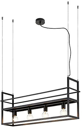 Lindby Esstisch Pendelleuchte mit Ablagefläche, Käfig Hängelampe Lampe Wohnzimmer 4x E27 max. 60W ohne Leuchtmittel Kronleuchter Esszimmerlampe