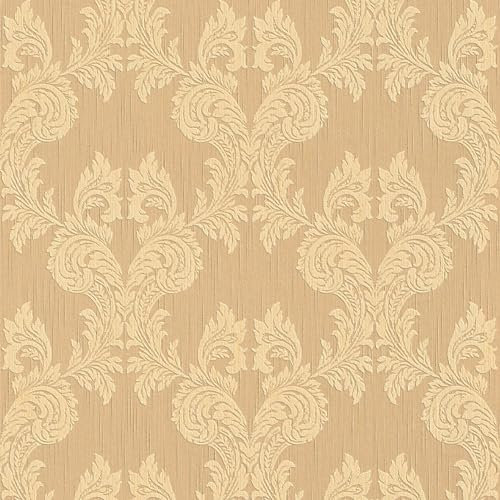 Profhome 956303-GU Textiltapet barock matt färg orange beige 5,33 m2