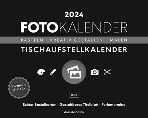 Creative Line Tischaufsteller quer 2024 - Kreativ-Kalender - DIY-Kalender - Kalender zum Basteln - Tischkalender - 20x16